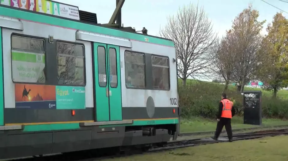Metrolink Manchester media city manual points change (2010)
