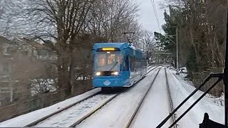 Nockebybanan Cab Ride from Nockeby to Alvik - Driver's Eye View of Stockholm Tram Route 12