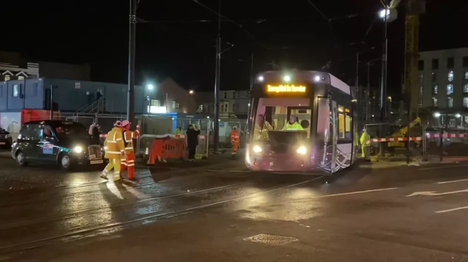 Second tram to leave the new build on talbot road (2022)