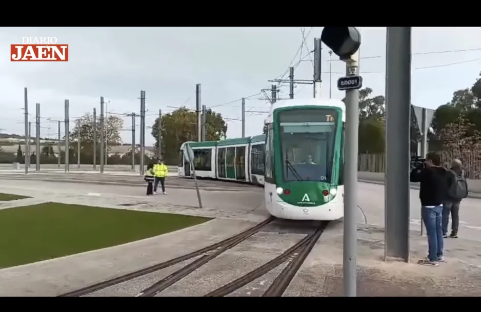 The tram departs from the Vaciacostales garage in Jaén (2024)