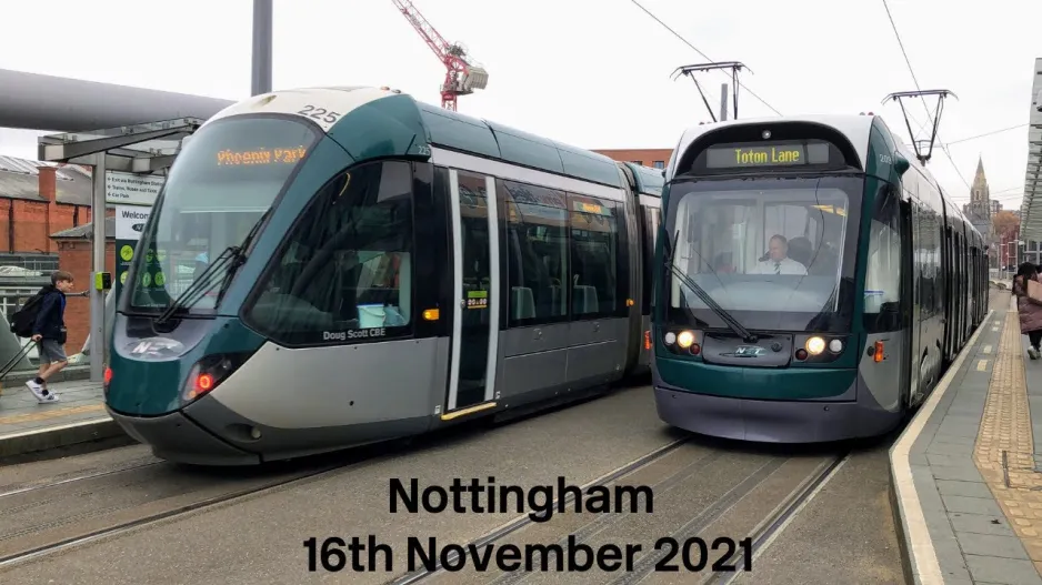 Trams at Nottingham Station (2021)